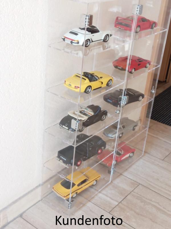 Vitrine aus transparentem Acryl Gr. V - 5 Fächer - 35 breit - B-Ware